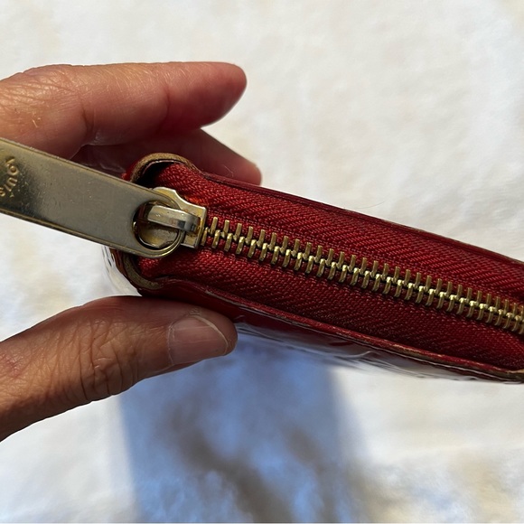 Louis Vuitton cherry red Vernis clutch zippy wallet - Picture 3 of 14